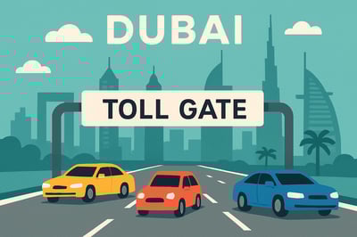 Dubai toll road system illustration